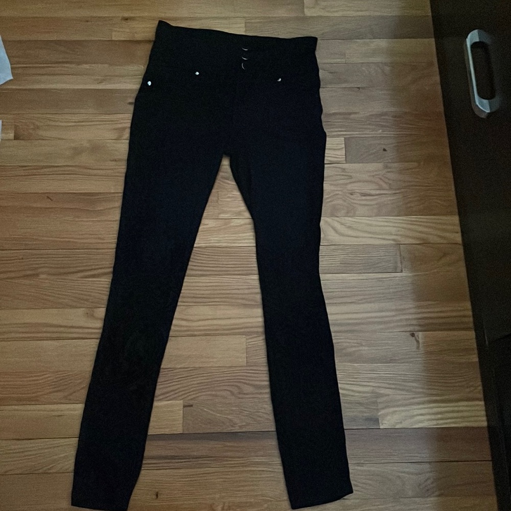Black velvet high waisted pants